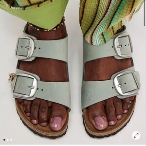 NEW Birkenstock Arizona Big Buckle Slide Sandals in Pure Sage Green 40 / 9